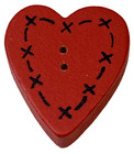 Vintage Wooden Heart Buttons - Adorable Valentines Day Love Lot 9