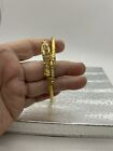 Vintage Snake Bangle Bracelet Gold Plate Rhinestones Red Eyes Lg Size