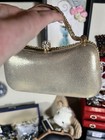 Gold Rhinestone Fringe Satin Evening Bag Clutch Purse With Handle Gatsby Bag