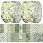  40 Pcs Fabric Greenery Jelly Fabric For Quilting Roll Forest Spring Sage Green