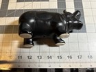 Collectible Matt Black Ceramic Hippopotamus Figurine - Hippo Animal Collectible