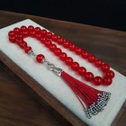 Cherry Islamic Prayer Bakelite Amber Rosary 10x10 5mm 33 Beads tasbih handmade