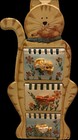 Vintage Wood And Ceramic Cat Jewelry Drawers