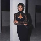Vintage Black With High Collar Lace Dress Long Sleeve Dress