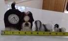Lot Of 3 Shih Tzu Dog Collectible Figurines And Clock