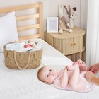 Seagrass Diaper Caddy Organizer 15x11x7in Wicker Baby Storage Basket Brown