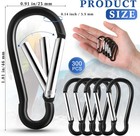 300 Pcs 2  Carabiner Bulk Spring Snap Hooks Bulk Aluminum Alloy Clip Keychain Fo