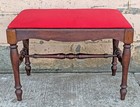 Antique Vintage Old Victorian Solid Wood Wooden Bench Foot Stool Ottoman Stand