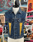 Vtg 70s-80s Punk Folk Art Painted Spider Web Butterfly Levi s Denim Jean Vest