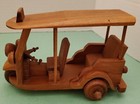 Vintage Thailand Teakwood Rickshaw   Tuktuk Taxi Handmade Unique W movable Parts