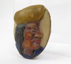 Tagua Nut Carving South American Man Profile Hat Vegetable Ivory Miniature 1 5x2