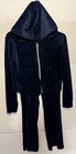 Juicy Couture Velour Tracksuit Set M Navy Rhinestone Hoodie Pants Big Bling