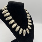 Vintage Cii Mexico 925 Sterling Silver Oval Fringe Link Choker Necklace Native