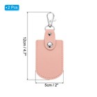 2pcs Leather Key Fob Leather Key Fobs With Key Rings For Car Keys Light Pink