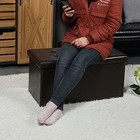 Storage Ottoman With Filpping Lids  Ottoman Storage Bench Footrest Seat  Storage