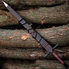 Hand Forged Carbon Steel Viking Sword Battle Ready Medieval Sword With Scabbard 