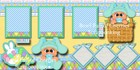 Easter Baby Boy     2 Premade Scrapbook Pages Paper Piecing Layout 12x12 Cherry