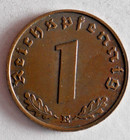 1937 E Third Reich Germany Reichspfennig - Excellent Coin - Free Ship - Bin  350