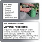 Brady Bpu500 Sorbent Pad  17 Gal  15 In X 17 In  Universal  Gray  Polypropylene