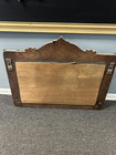 Vintage Antique Solid Oak Hall Tree Mirror With Hooks