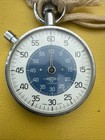 Vintage Meritex Stopwatch 7 Jewels Swiss Mechanical Timer Clean Dial Working Blu