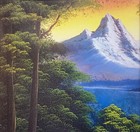 Bob Ross  lake In The Valley  Happy Trees Custom Framed Art Nature  Print