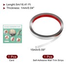 16 4ft X 0 59  Wall Molding Trim  Mirror Finish Metal Strip Trim  Silver