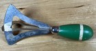 Vintage 6    A j Handheld Food Cutter chopper Green Painted Wood Handle Stripe Usa