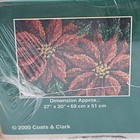 J p Coats Poinsettias Latch Hook Kit 27  X 20  Christmas Craft Holiday Vntg 2000