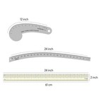 2 Curve Rulers  L-square And Quilting Ruler 4 Piece Set For Pattern Making