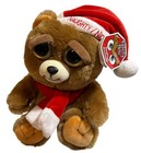 Feisty Pets Naughty Nice Teddy Bear Plush Stuffed Animal Santa Hat   Scarf 2015