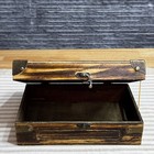 11 In Vintage Wooden Chest Storage Box Trunk Bronze Accents  Handmade Home Gift