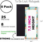 8 Pack Magnetic Notepads 7 5x3 5 Fruit Design Lists 25 Sheets Each Strong Back