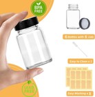 Clear Glass Bottles 2oz Wide Mouth Sample Jars 6 Pcs For Storage Crafts