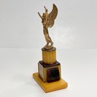 Vintage Butterscotch   Cherry Bakelite Gold Tone 1956 Trophy Art Deco Style Read