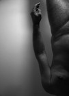 Author s Photo - Monument  21 Male Nude Shadows Passe-partout Framed 18x24cm