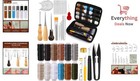 48pc Heavy Duty Upholstery Repair Kit Leather Sewing Needles Thread Awl Canvas