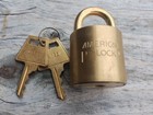 Vintage U s  Military American Lock Cylindrical Brass Padlock With Numbered Keys