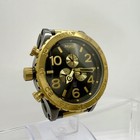 Nixon 51-30 Chronograph Watch Stainless Steel Gold Black Dial 2 01 In