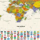 World Map Poster Details Travel Country With Flags  Art Decor     32  X  24    