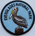 Everglades National Park Florida Fla  Pelican Dock Piling Round Souvenir Patch