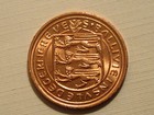 1971 Guernsey Penny  Coin  Gannet Bird  Nice Little Coins    Elizabeth Ii   Lion