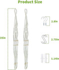 Macrame Plant Hanger Set Of 2  35 Inch Indoor Hanging Planter With 4 Hooks  Macr