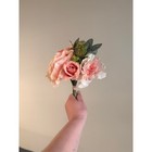 Lot Of 4 Spring Pink Rose Peony Artificial Flower Bouquet Blush Silk Bridesmaid