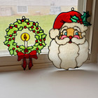 Makit Bakit Santa   Wreath Vintage Ornament Suncatchers 2
