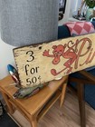 Vintage Carnival Sign Original 1970   s Pink Panther Hand Painted Wooden Large 72   