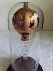 Vintage Mayflower Glass  Gold  Hot Air Balloon In Dome On Wood Base 5 5  Decor