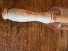 Vintage Clear Glass Rolling Pin With Wooden Handles 19   