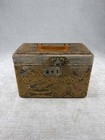 Vintage Snakeskin Train Case With Bakelite Handle Travel Box