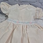 Vintage Handmade Girls Dress Approx Size 2t-3t Cream Fancy Lace Trim Flaw